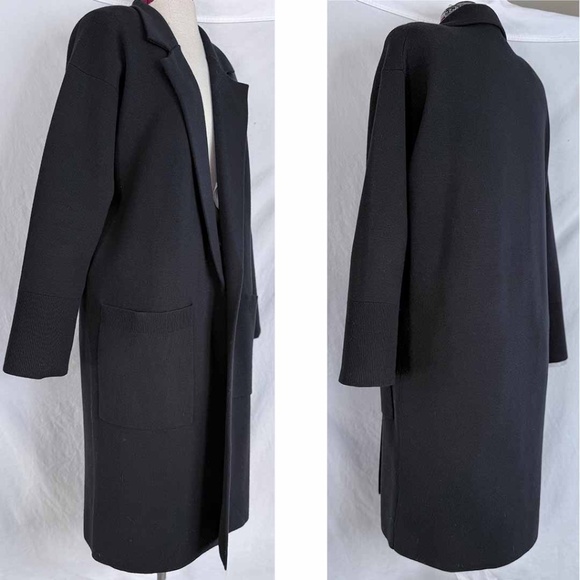 J. Crew Women Small Black Open-Front Long ELLA Sweater Blazer EUC // Fair Trade - Picture 3 of 6
